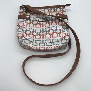 Rosetti Crossbody Handbag Multi-Pocket Purse Multicolor White Links Shoulder Bag